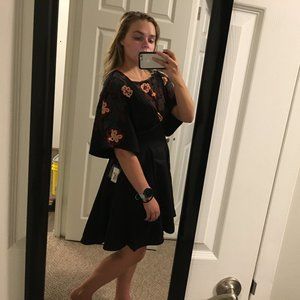 Anthropologie Beaded Floral Dress